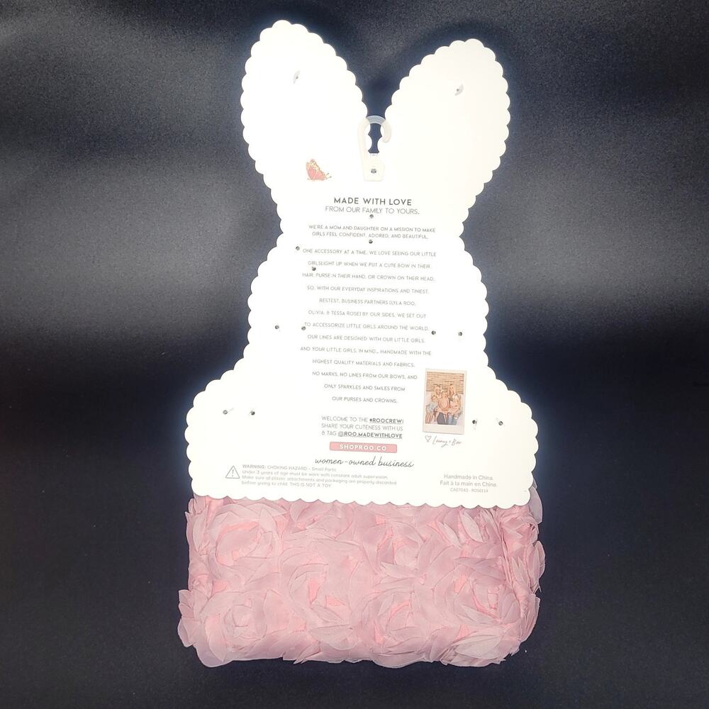 Girls Blush Pink Rose Easter Bunny Ears Headband & Handbag Pearl Strap Set NWT - Picture 5 of 6
